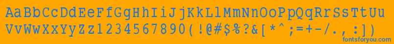 Шрифт Smalltypewritingmedium – синие шрифты на оранжевом фоне