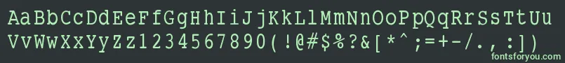 Czcionka Smalltypewritingmedium – zielone czcionki na czarnym tle
