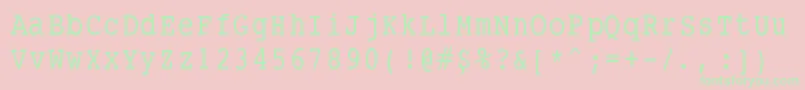 フォントSmalltypewritingmedium – ピンクの背景に緑の文字