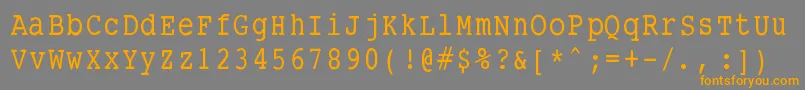 Smalltypewritingmedium-fontti – oranssit fontit harmaalla taustalla