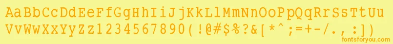 Smalltypewritingmedium Font – Orange Fonts on Yellow Background