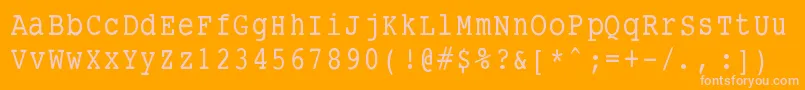 フォントSmalltypewritingmedium – オレンジの背景にピンクのフォント