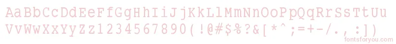 Smalltypewritingmedium-fontti – vaaleanpunaiset fontit valkoisella taustalla