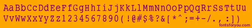 Smalltypewritingmedium Font – Purple Fonts on Orange Background