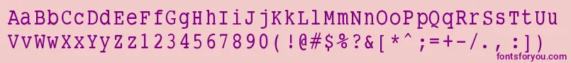 Czcionka Smalltypewritingmedium – fioletowe czcionki na różowym tle