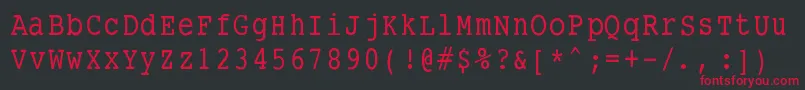 フォントSmalltypewritingmedium – 黒い背景に赤い文字