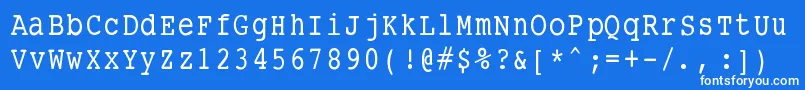 フォントSmalltypewritingmedium – 青い背景に白い文字