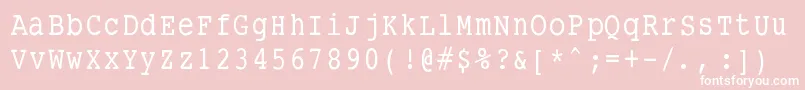 Шрифт Smalltypewritingmedium – белые шрифты на розовом фоне