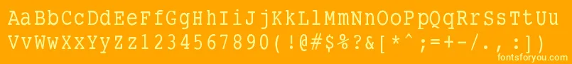 Police Smalltypewritingmedium – polices jaunes sur fond orange