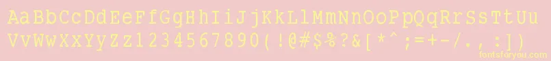 フォントSmalltypewritingmedium – 黄色のフォント、ピンクの背景