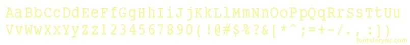 Шрифт Smalltypewritingmedium – жёлтые шрифты на белом фоне