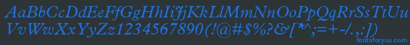 fuente MplantinItalic – Fuentes Azules Sobre Fondo Negro