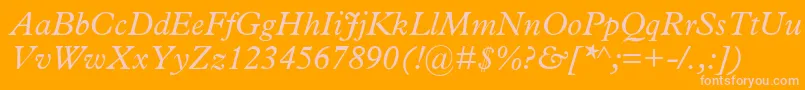 MplantinItalic Font – Pink Fonts on Orange Background