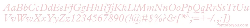 MplantinItalic Font – Pink Fonts on White Background