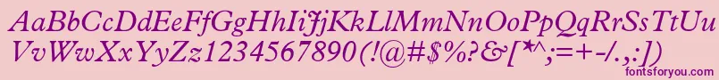 MplantinItalic Font – Purple Fonts on Pink Background