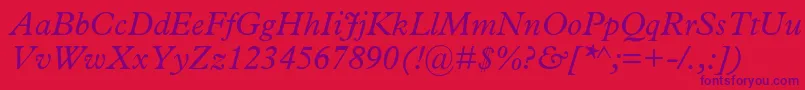 MplantinItalic Font – Purple Fonts on Red Background