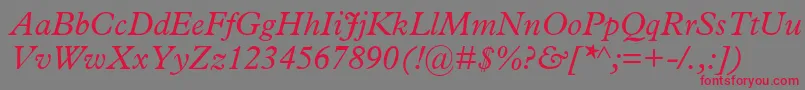 MplantinItalic Font – Red Fonts on Gray Background