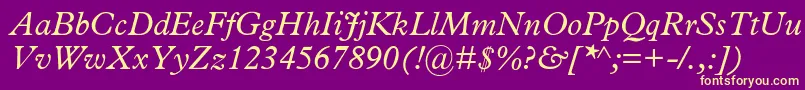 Lisätietoja MplantinItalic-fontista MplantinItalic-fontti – keltaiset fontit violetilla taustalla