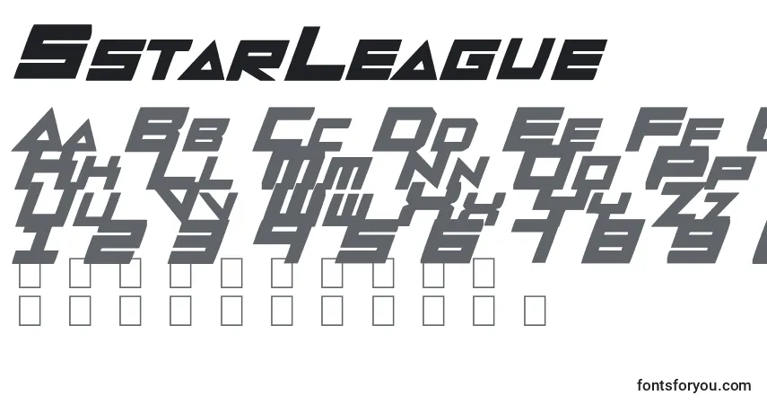 5starLeague-fontti – aakkoset, numerot, erikoismerkit