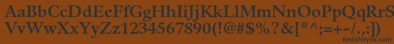 フォントGuardiltstdBold – 黒い文字が茶色の背景にあります