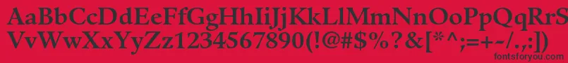 フォントGuardiltstdBold – 赤い背景に黒い文字