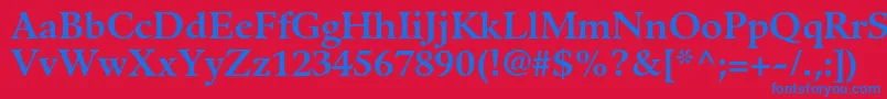 フォントGuardiltstdBold – 赤い背景に青い文字