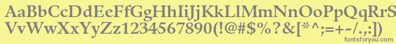 フォントGuardiltstdBold – 黄色の背景に灰色の文字