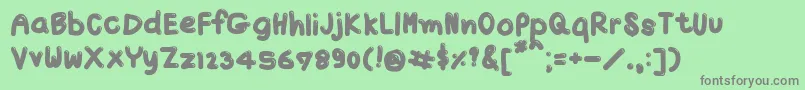 TxJello2 Font – Gray Fonts on Green Background