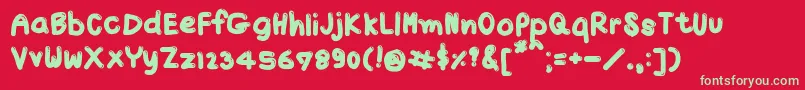 TxJello2 Font – Green Fonts on Red Background