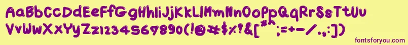 TxJello2 Font – Purple Fonts on Yellow Background