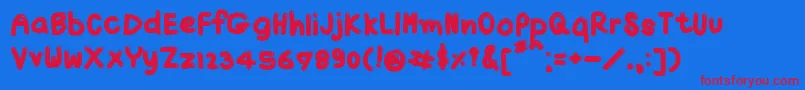 TxJello2 Font – Red Fonts on Blue Background