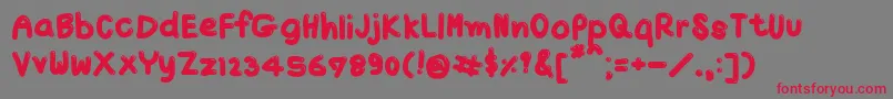フォントTxJello2 – 赤い文字の灰色の背景