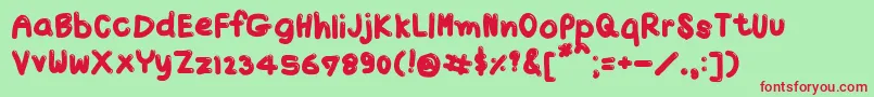 フォントTxJello2 – 赤い文字の緑の背景