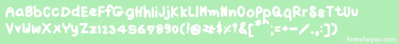 フォントTxJello2 – 緑の背景に白い文字