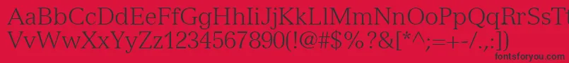 NuanceLightSsiLight Font – Black Fonts on Red Background