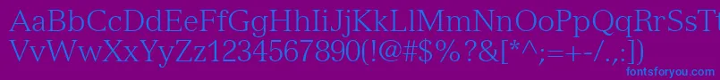 NuanceLightSsiLight Font – Blue Fonts on Purple Background