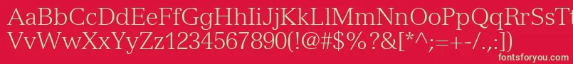 NuanceLightSsiLight Font – Green Fonts on Red Background