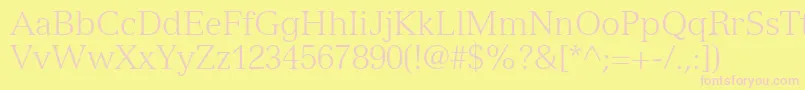 NuanceLightSsiLight Font – Pink Fonts on Yellow Background