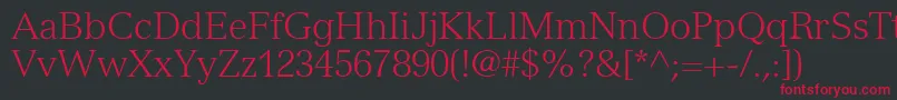 NuanceLightSsiLight Font – Red Fonts on Black Background