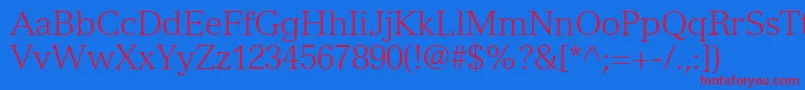 NuanceLightSsiLight Font – Red Fonts on Blue Background