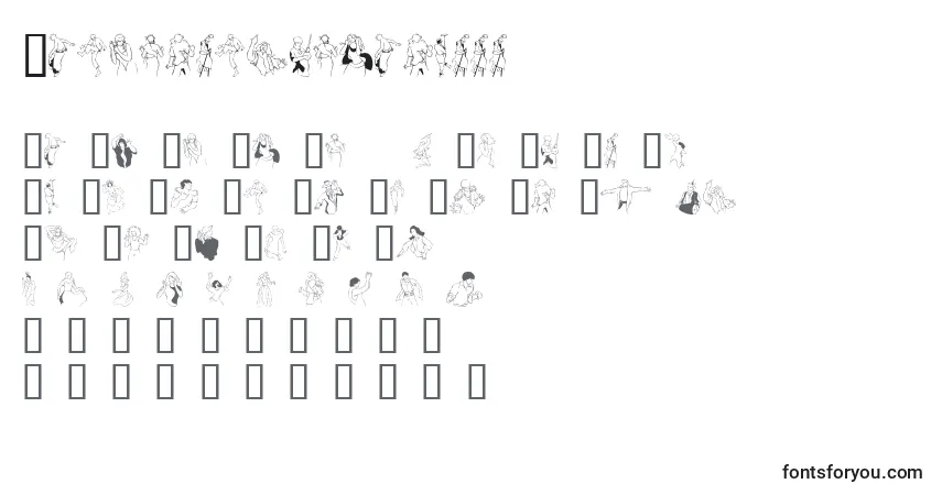 Schriftart Dancerinthedarkiii – Alphabet, Zahlen, spezielle Symbole