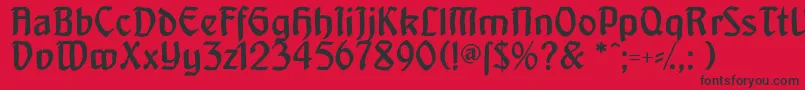 Шрифт Artnoveaudecadente – чёрные шрифты на красном фоне