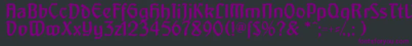 Artnoveaudecadente-fontti – violetit fontit mustalla taustalla