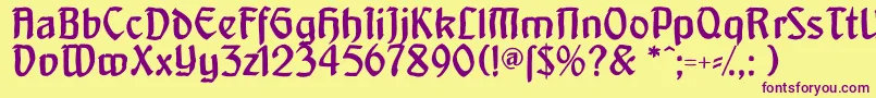 Artnoveaudecadente Font – Purple Fonts on Yellow Background