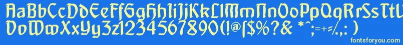 Artnoveaudecadente Font – Yellow Fonts on Blue Background