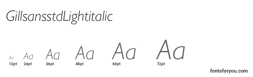 GillsansstdLightitalic Font Sizes
