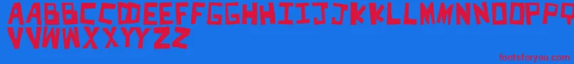 Cut Font – Red Fonts on Blue Background