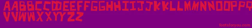 フォントCut – 紫の背景に赤い文字
