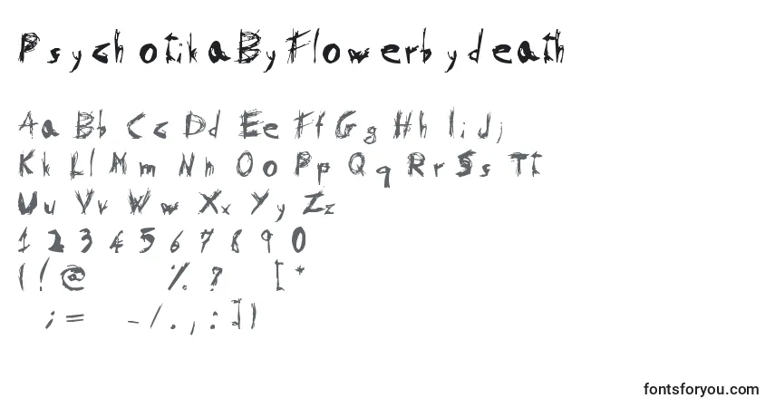 PsychotikaByFlowerbydeath Font – alphabet, numbers, special characters