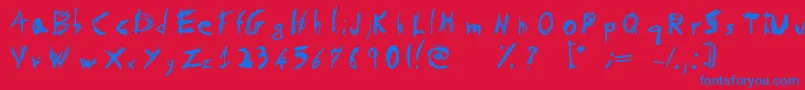 PsychotikaByFlowerbydeath Font – Blue Fonts on Red Background